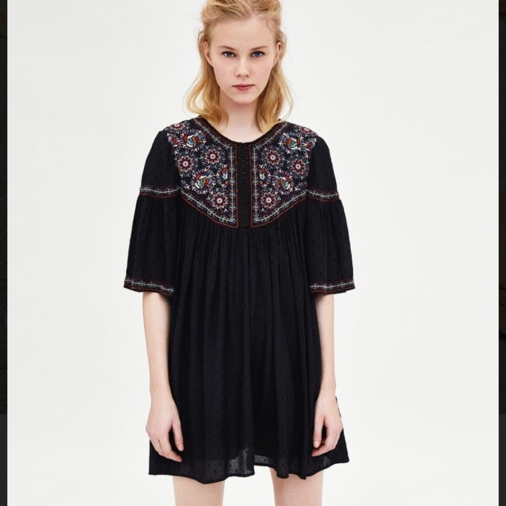 Zara black embroidered romper
